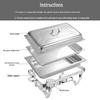 Commercial Stainless Steel Alcohol Heated Buffet Chafing Dish