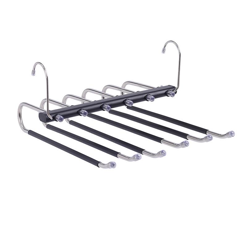 Multifunctional Stainless Steel Non-Slip Folding Pants Rack – Multi-Layer Storage Hanger