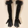 Elegant Operas Gloves Women Dancing Dress Gloves Female Evevning Party Gloves Embossed Butterfly Gloves for Night Club