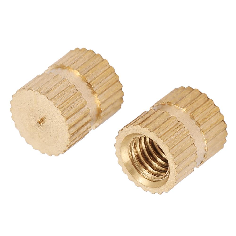 5mm Closed End Inlay Knurled Copper Nut Fastener Accessory Embedded Knurled Nut Set(M5*7)