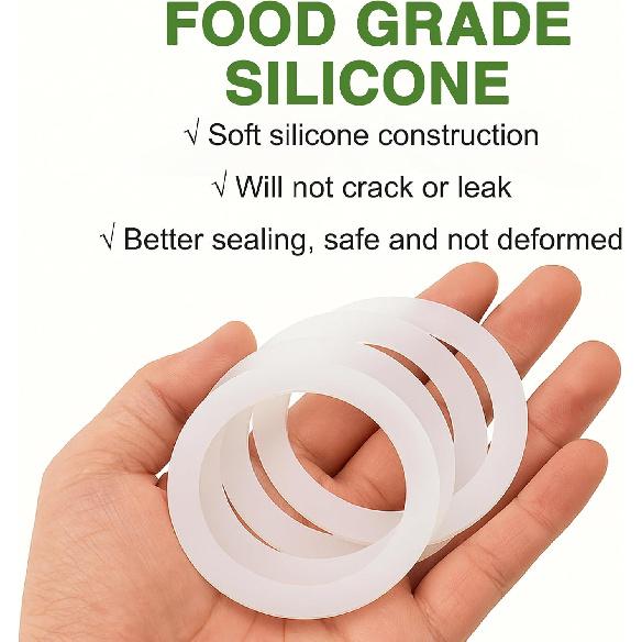 4 Pack Gasket Seal Rings for Bialetti Moka Express Dama 3/4 Cups-Food Grade Silicone Gaskets, Replacement Silicone Sealing Rings-Aluminium Stovetop