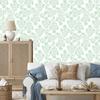 Wallpaper Flowers white, light gray and mint for the living room and bedroom 50x1000