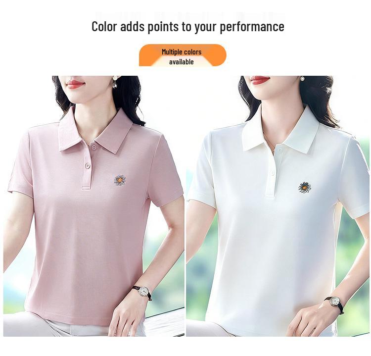 2026 Women's Casual Slimming Short-Sleeve Polo Shirt