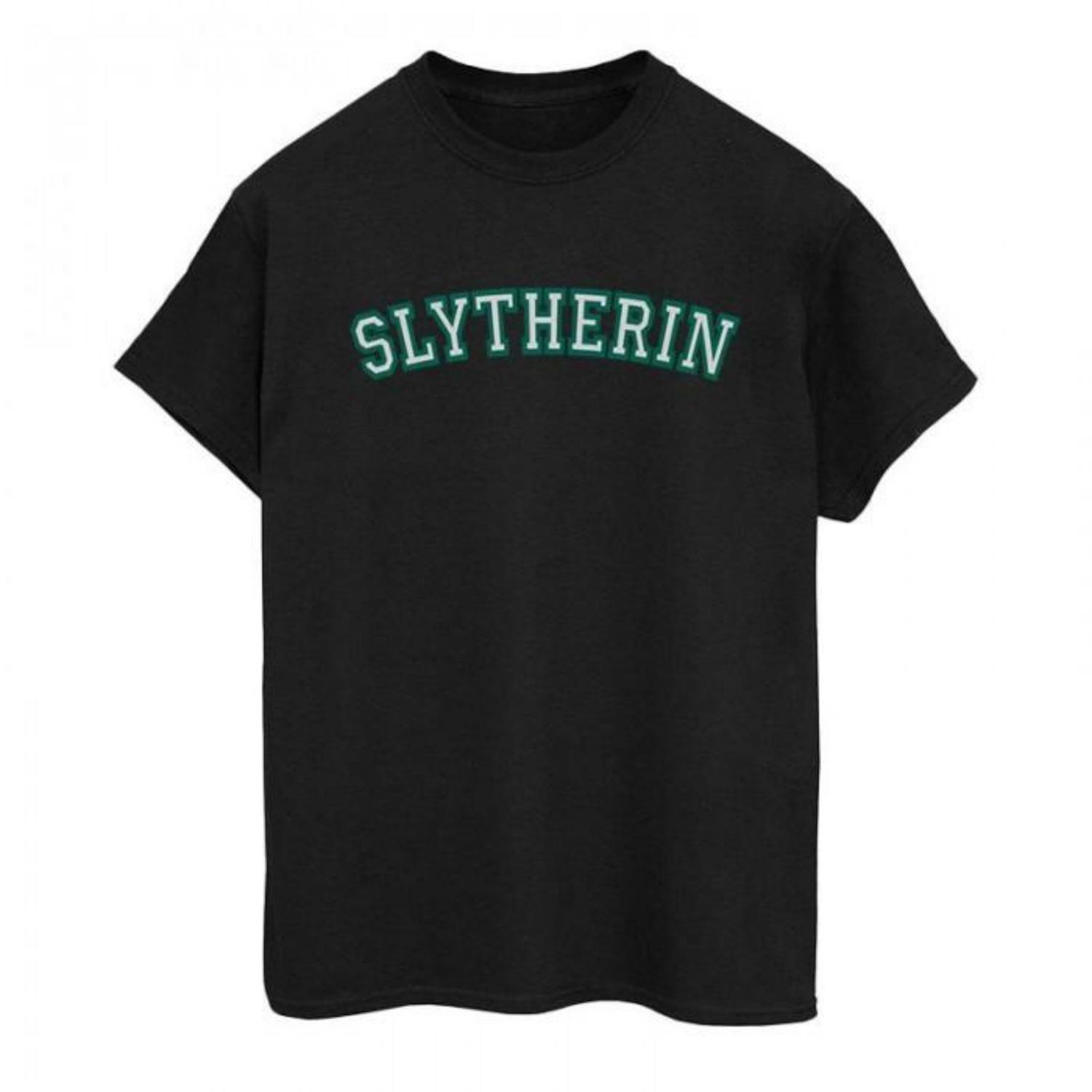 HARRY POTTER Womens_Ladies Collegial Slytherin Cotton Boyfriend T-Shirt S чёрный