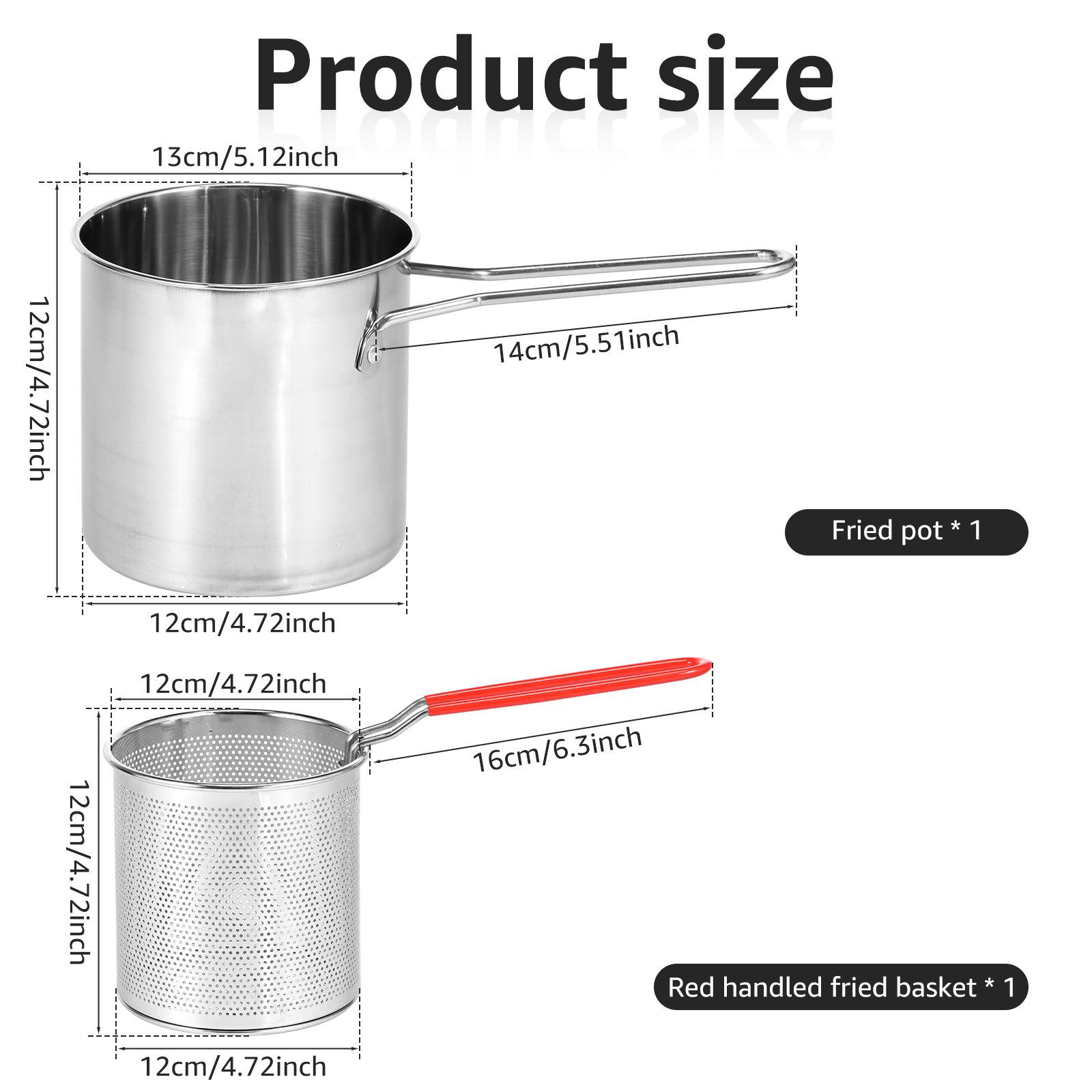 

Фритюрница из нержавеющей стали, фритюрница, мини-фритюрница, многофункциональная фритюрница для приготовления пищи на открытом воздухе, для кухни, кемпинга, пикника