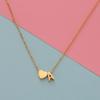 Personalized Fashion Stainless Steel Pendant Necklace with Golden Heart & A-Z Letter Beads