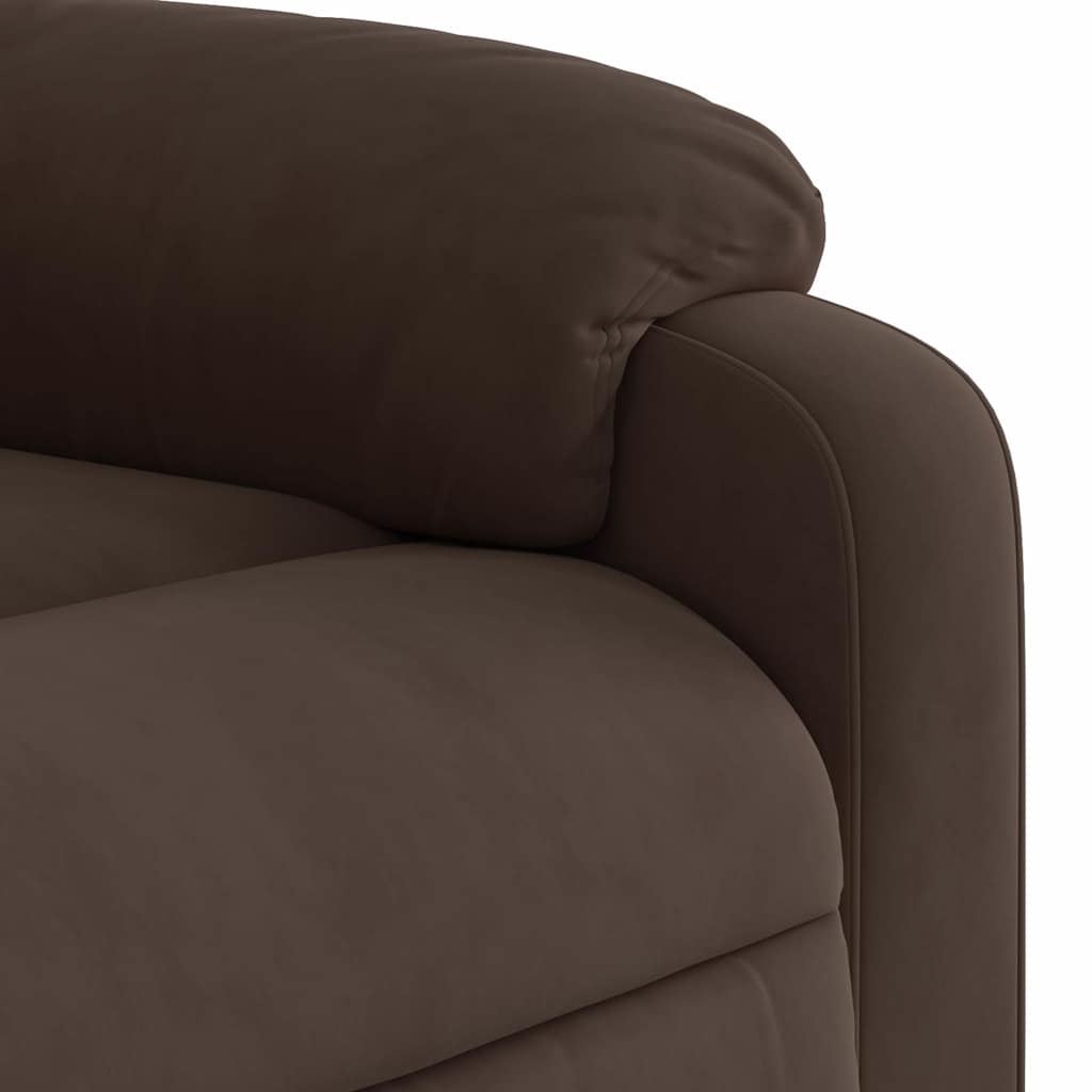 Electric Recliner Chair with Rising Function Brown Microfiber Fabric