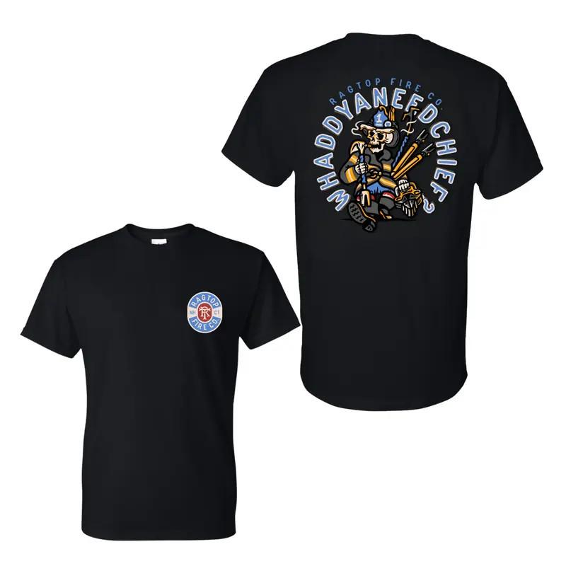 Whaddya Need Chief Skeleton Firefighter T-Shirt, 2 Sides, Heavy Rescue Fire Dept S разноцветный