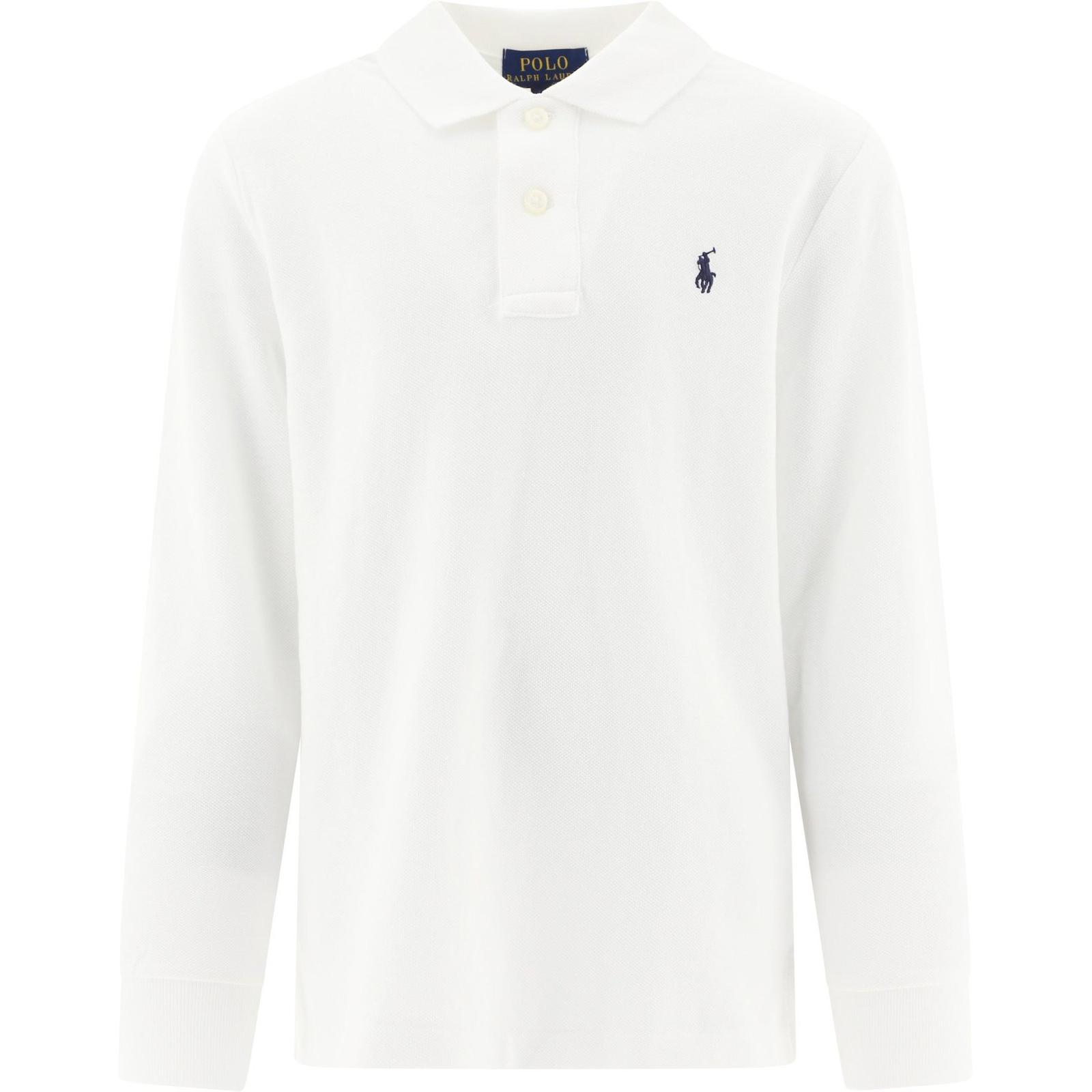 

Футболка с длинным рукавом и вышитым логотипом Polo Ralph Lauren, детские топы, цвет белый 323708858-013 S