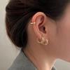 European and American Fashion Retro Titanium Steel Metal Earrings, Simple and Versatile Stainless Steel Earrings for Women, Color-Preserving