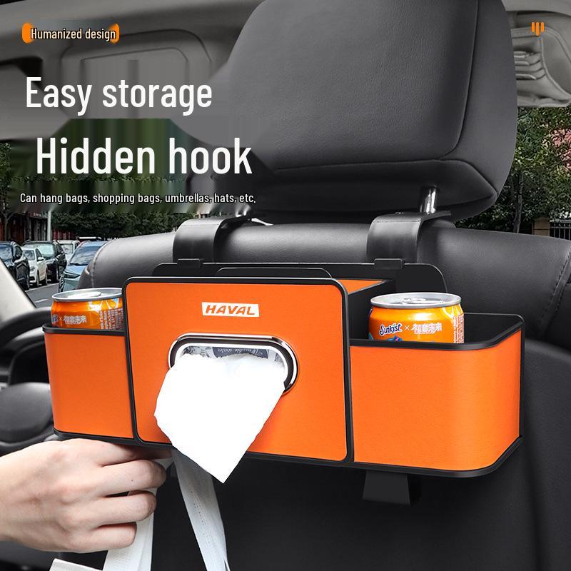 Compatible with Haval Chulian H2, F5, F7x, H1-H9, Big Dog Models: Seat Storage Box, Tissue & Cup Holder.