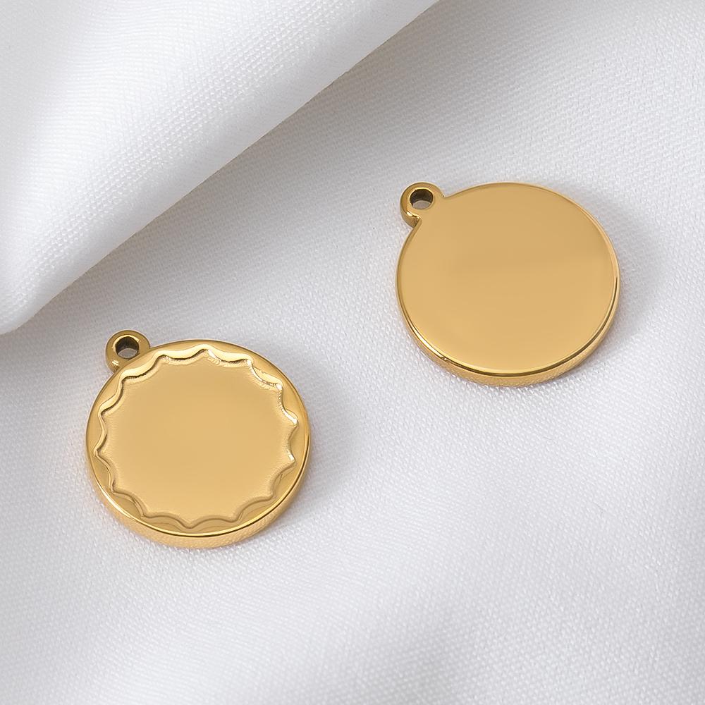 5 pièces Acier Inoxydable 18K Cadres Lune Ovale Bezels Vides Base Pendentif Cœur Géométrique Charme Boucle d'Oreille Fabrication de Bijoux