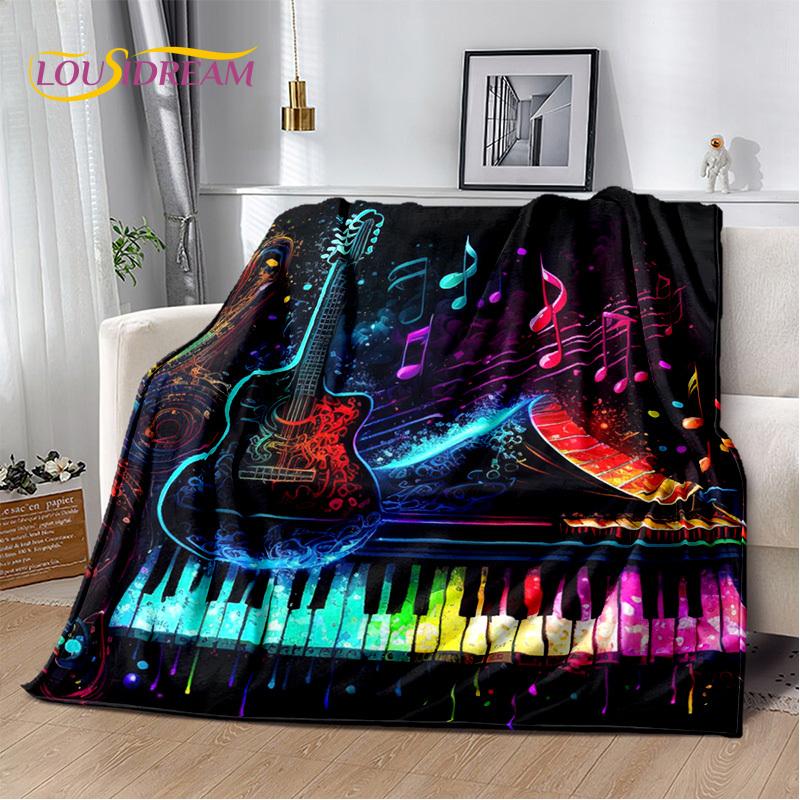 Note Music Colorful Musical Score Cartoon Blanket,Soft Throw Blanket for Home Bedroom Bed Sofa Picnic Travel Office Cover Child