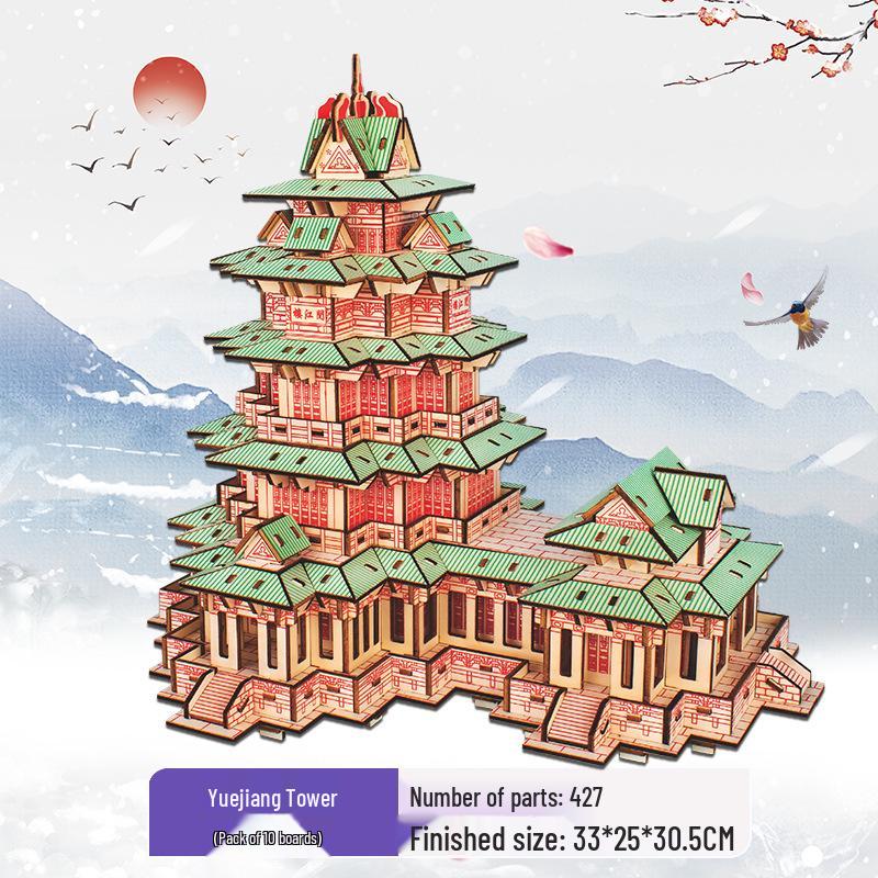 Chinese-Style 3D DIY Wooden Villa Model Kit