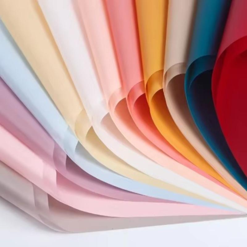 20 Stück Plastik OPP Blumenverpackung Geschenkpapier Farben Matt Wasserdichte Papiere Geschenke Floristenmaterial Transluzente Verpackung 58x58cm