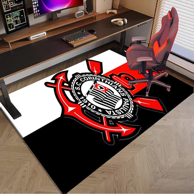 Sport Club Football Crest Printed Area Rug for Office, Chair Rug, Decorative Carpet Floor Mat, Large Size Fan gifts Christmas gifts
