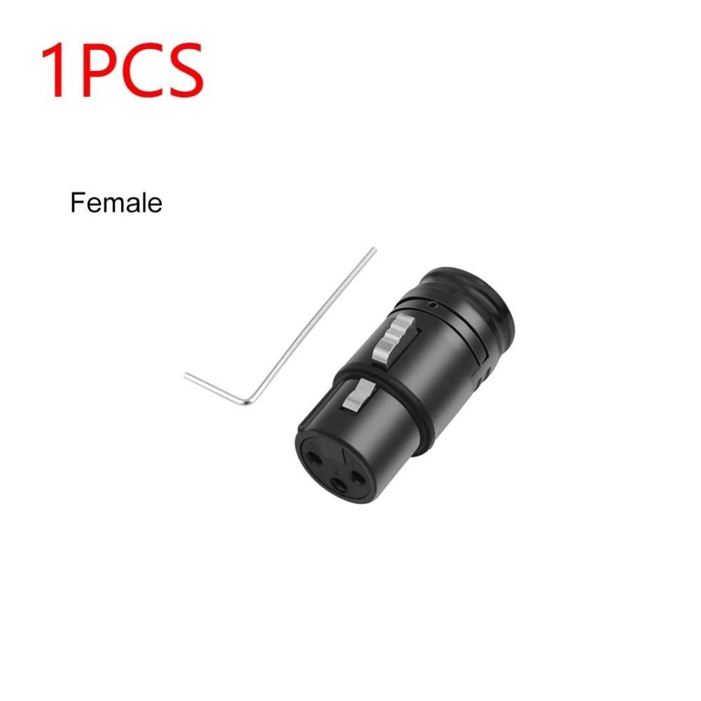 Black Metal Shell 3 Pin Audio Plug Gold Plated Contacts Right Angle XLR Adapter for Speaker System