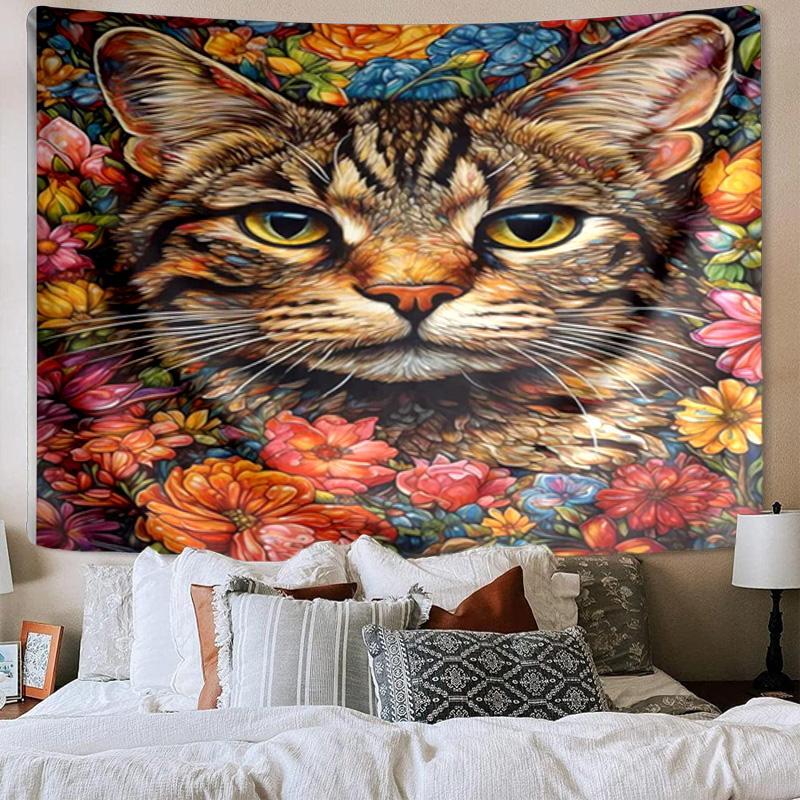 Glamorous Cat In Shades Tapestry Room Decoration Wall Hanging for Living Room Bedroom, dormitory, Birthday and Christmas gifts