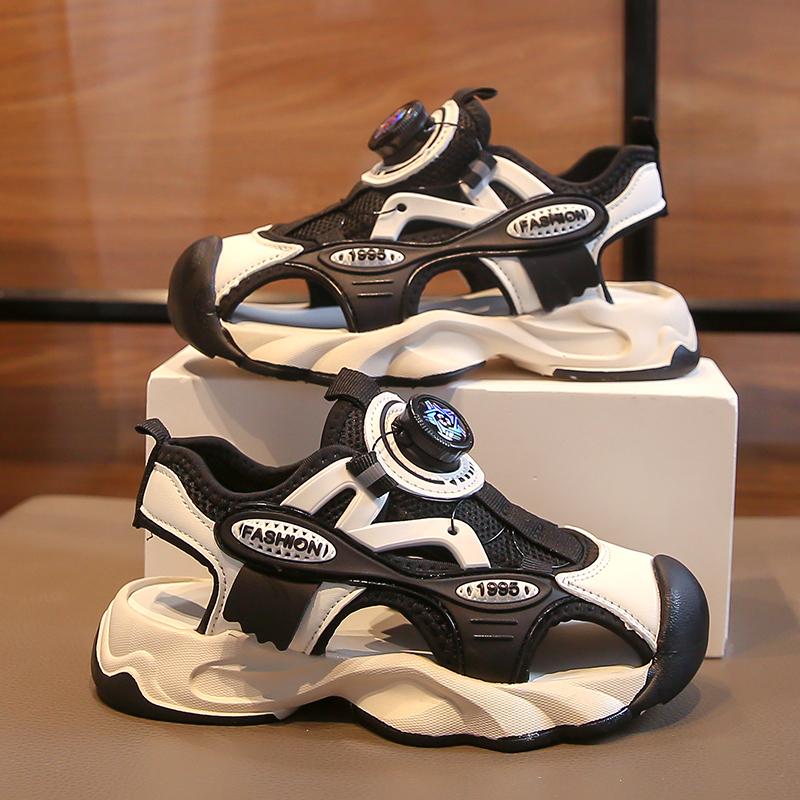 Letní dětská prodyšná obuv pro sport a volný čas Rám Outdoorové sandály Jednosíťované dětské boty Plážové boty