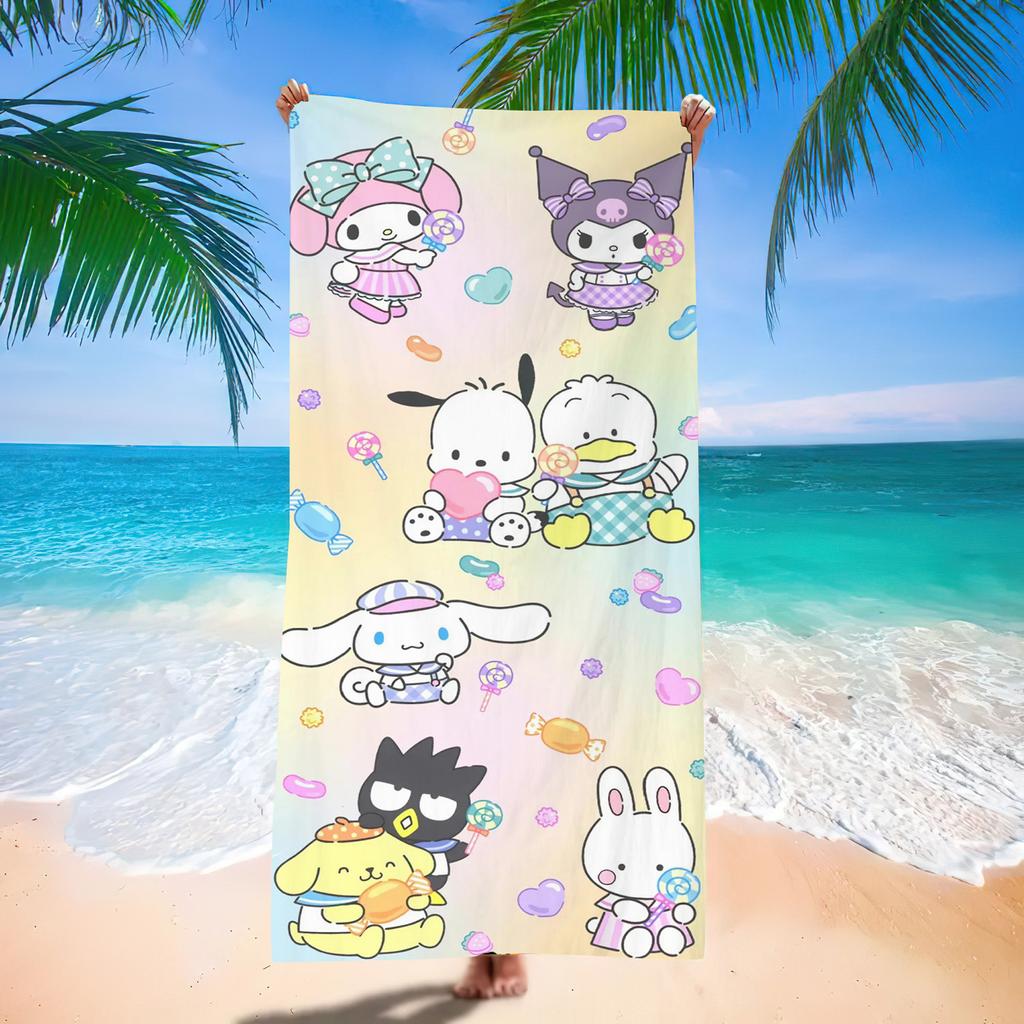 Popular Beach Towels Children'S Cartoon Quick-Drying Beach Towels Microfiber Digital Printing Bath Towels