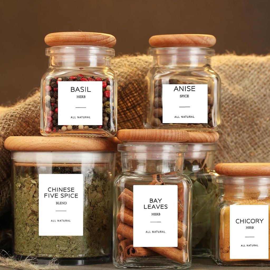 Grevosea 192 Spice Labels,Spice Jar Labels Spice Labels Stickers Preprinted Waterproof Label for Organizing Containers and Seasonings in The Kitchen