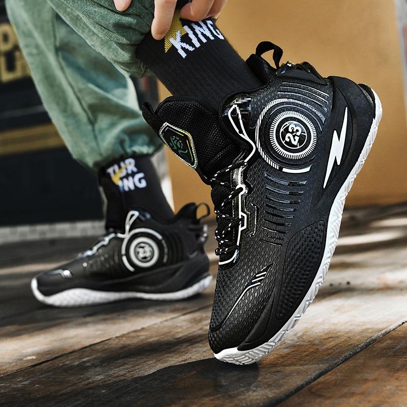 Running Shoes Actual Combat Cement Ground Middle School Students New Basketball Shoes Men's High-top Sneakers Sports Teenagers