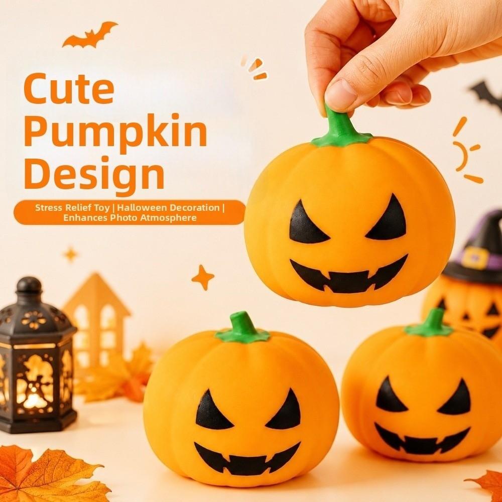 Slow-Rebound Ultra-Elastic Pumpkin Squishy Sticky-Free Shiny Soft Squeeze Ball Pocket-Sized Soft Tpr Novelty Travel-Companion