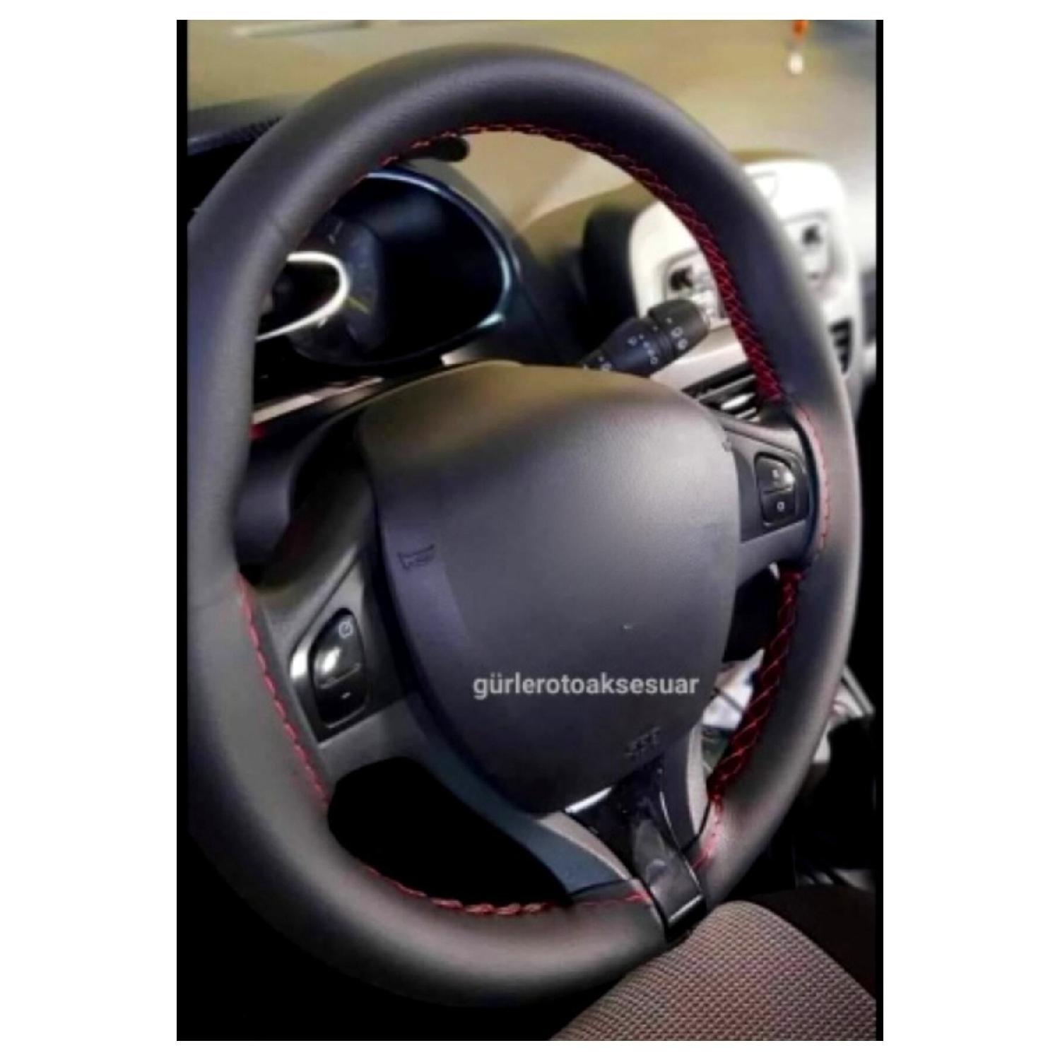 

Совместимый кожаный чехол на руль Reno Clio-4 с красной струной A Plus (3811см).