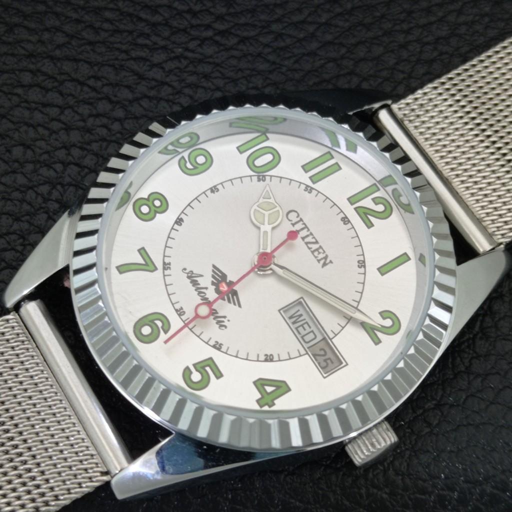 VINTAGE CITIZEN AUTOMATIC REFURBISHED JAPAN MENS SILVER DIAL WATCH A446764-1