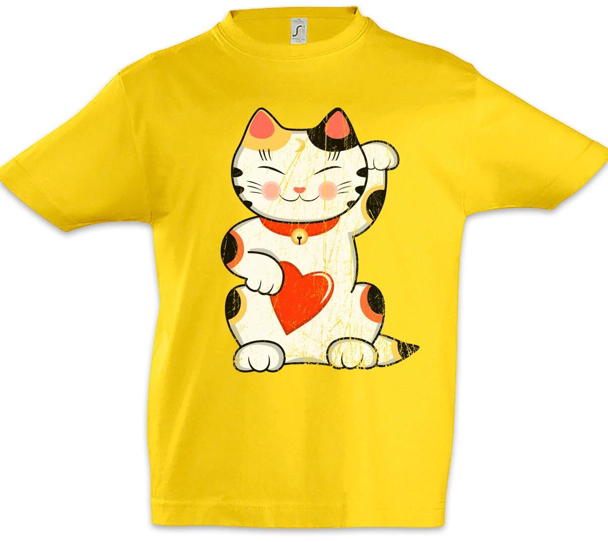 Maneki Neko II Kids Boys T-Shirt Manekineko Cat Cats Waving Cat Cat Cats- 100