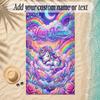 Unicorn Theme Soft Beach Towel Personalized Custom Name Text Towel Portable for Beach Pool Travel