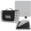 TEESA Insulated Picnic Mat Blanket 200x200 Cm - Gray Checkered