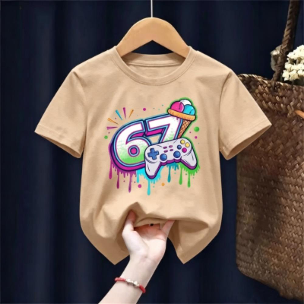 Summer Game Six Seven 67 Printed Children's T Shirt Fashion Casual Girls and Boys Short Sleeve Shirt Funny Kids Clothes Tee Top