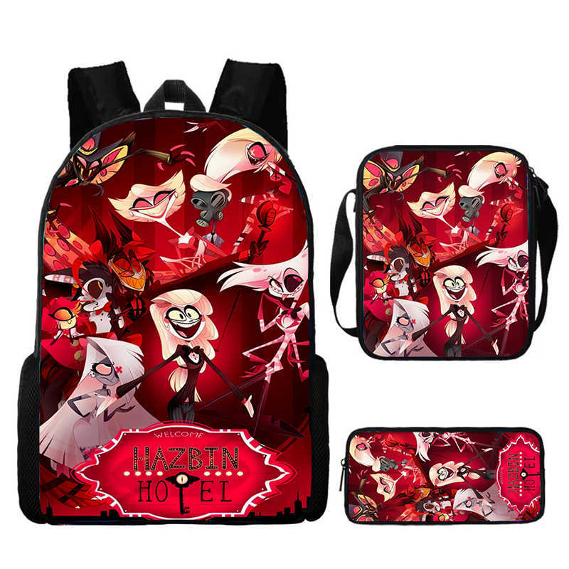 Hell Inn Hazbin Hotel Student School Bag High Value Leisure Oxford Ridge Relief Backpack