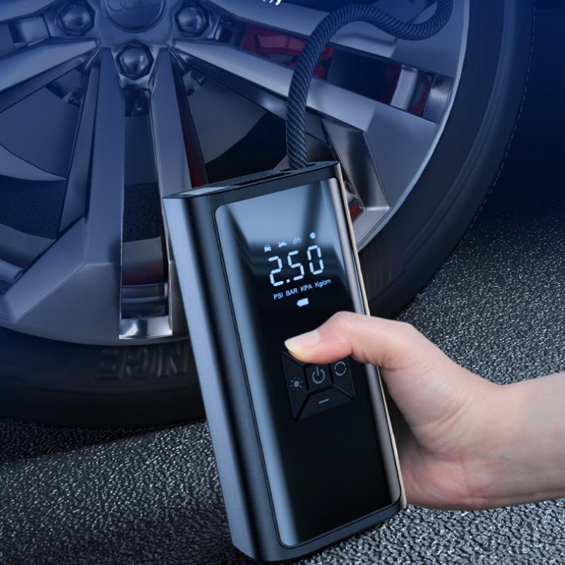 Elektrická pumpa na pneumatiky Dobíjecí Přenosná pumpa na huštění pneumatik do auta LCD displej Huštění pneumatik do auta pro automobil, jízdní kolo, míč