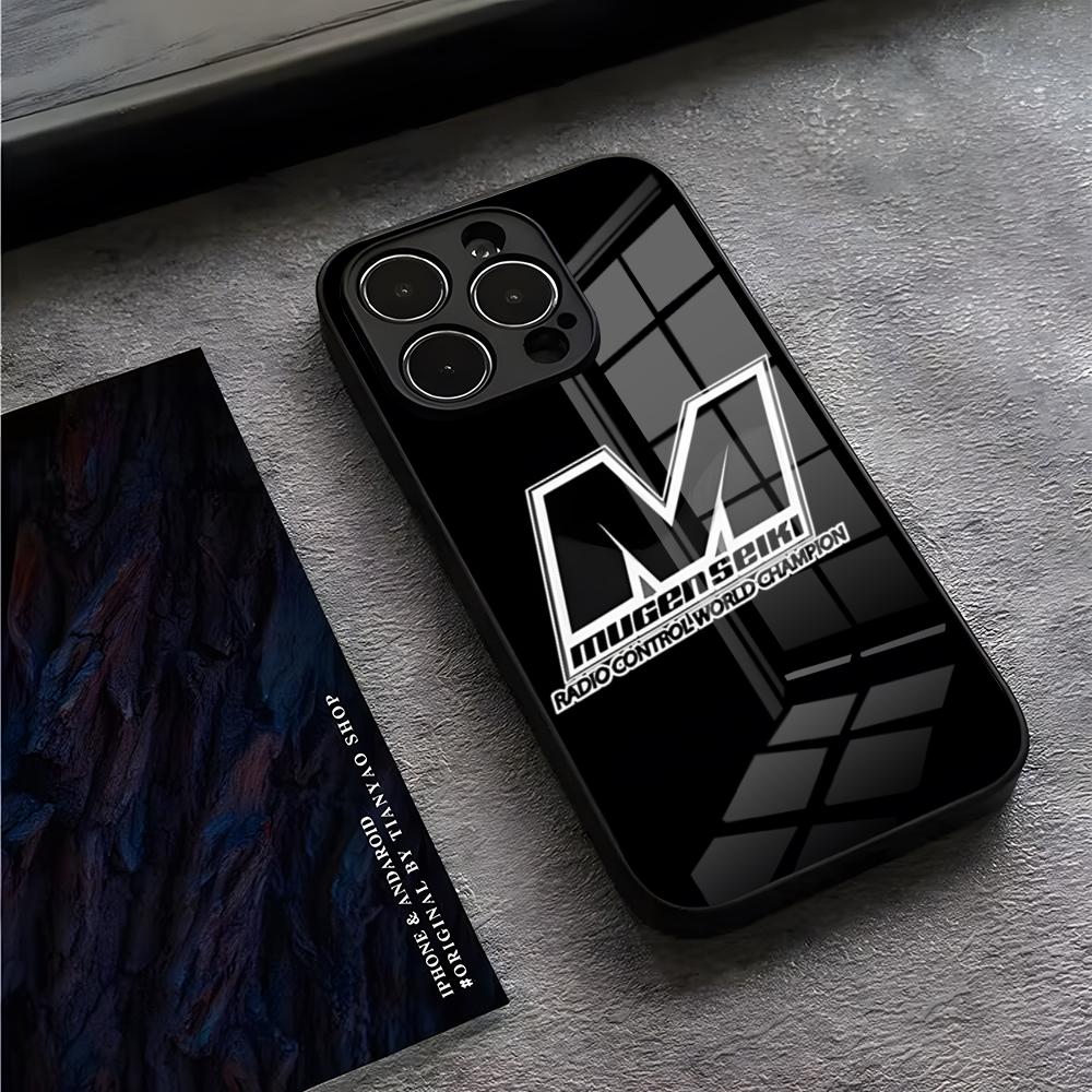Mugen Seiki Rc Logo Phone Case For IPhone 16 Pro Max 14 15 Plus 13 Mini 11 12 X XR XS 8 7 Plus SE Glass Back Cover
