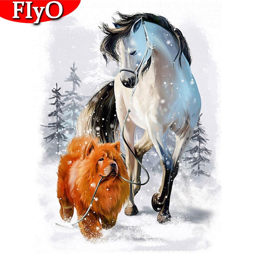 Diamond Painting Full Round Diamond Embroidery Animals Picture 5D Diy Mosaic Rhinestone Home Decoration