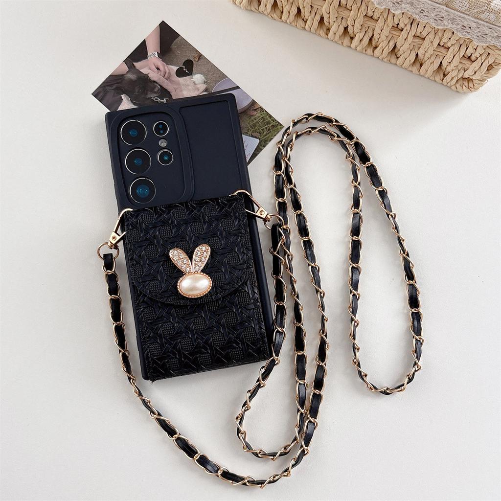 Custodia in Pelle a Tracolla per Telefono Samsung S26 S25 Ultra S24 S22 Plus S21 S23 FE A57 A17 A07 A56 A26 A36 A16 Borsa Portafoglio Copri Carte