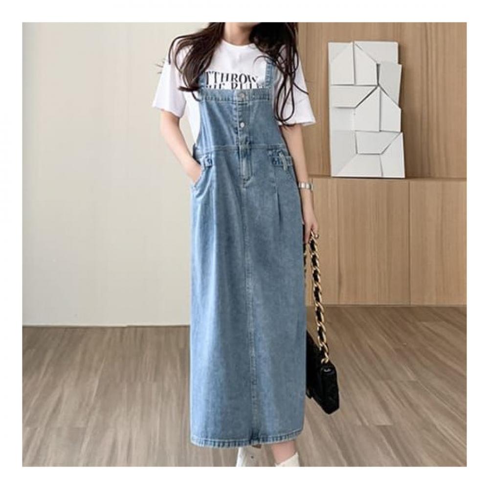 Navava Denim Suspender Skirt Dress No549