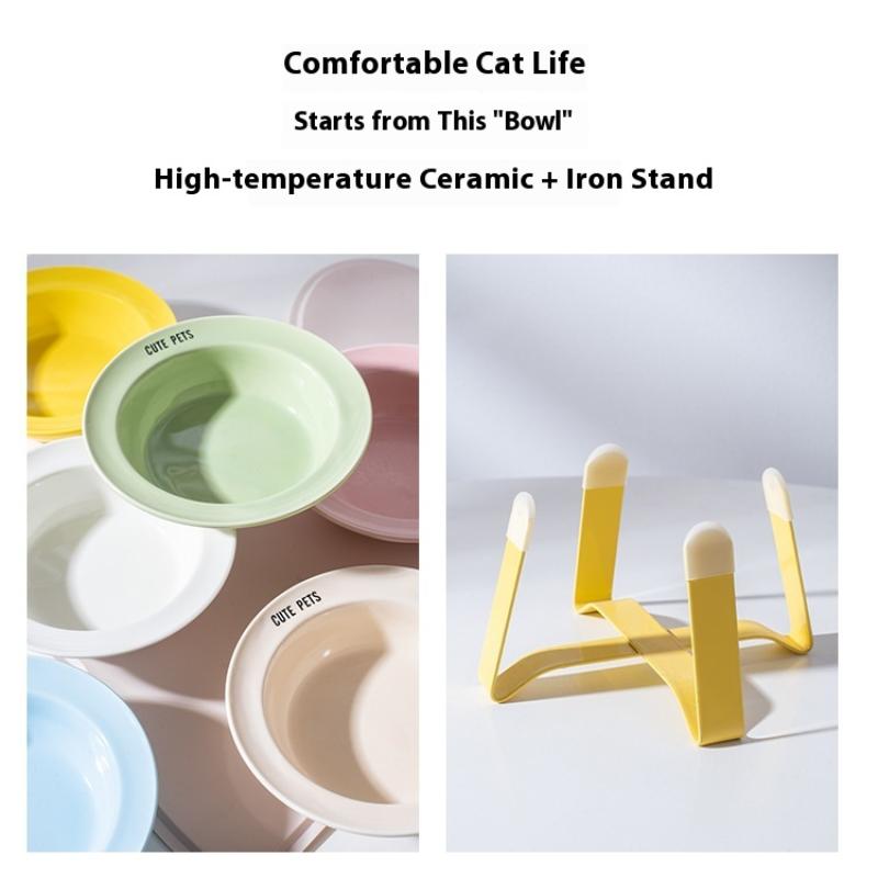 Cerc Bowl Pet Bowl With Iron Stand Protect Cervical Spine Small Size Dog Bowl Smart Bowl For S Pet Supplies