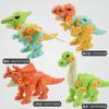 4 Pcs Diy Screw Removable Dinosaur Model Toys, Children'S Plastic Assembly Toy Set