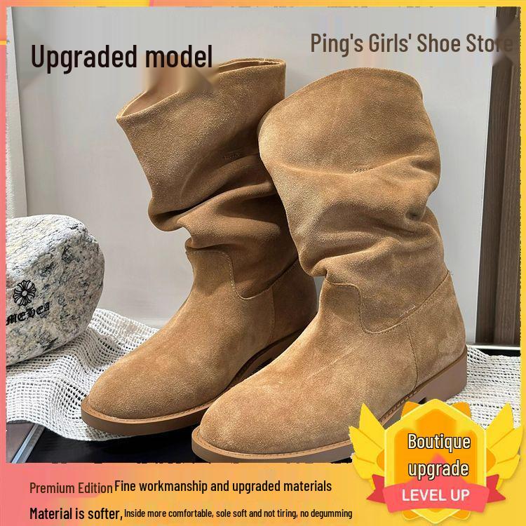 Dámské retro matné boty do půli lýtek zvyšující výšku - 2025 prodyšná ležérní móda