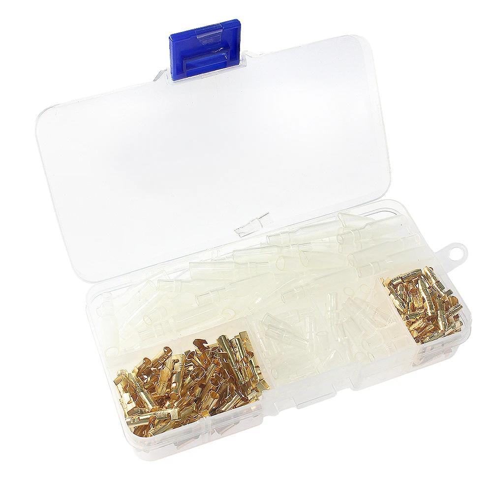 120 peças/conjunto 3,5mm Macho/Fêmea Terminal de Latão Conector Bala Conjunto Macho Fêmea Crimpagem Pinos de Plug Automotivo para Fio Elétrico de Carro