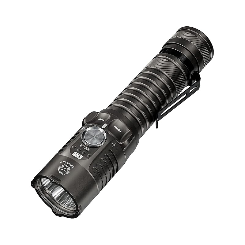 

RovyVon S23 flashlight super bright 4000 Lumens, Long-lasting Rechargeable Searchlight with Simple Mechanical Rotary Switch, Magnetic Work Flashlight