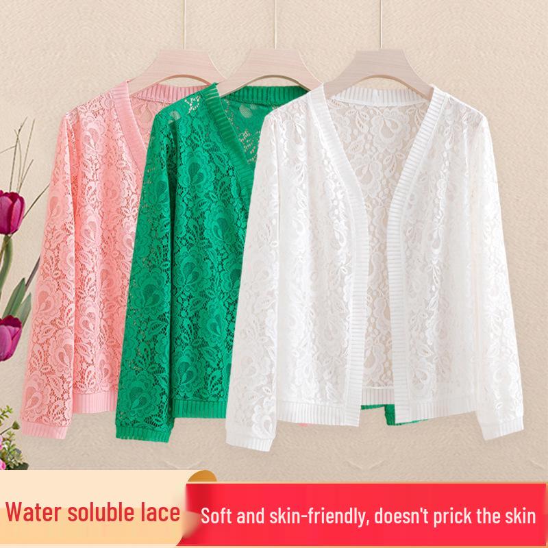 Peacock Lace Cardigan with Three-Quarter Sleeves