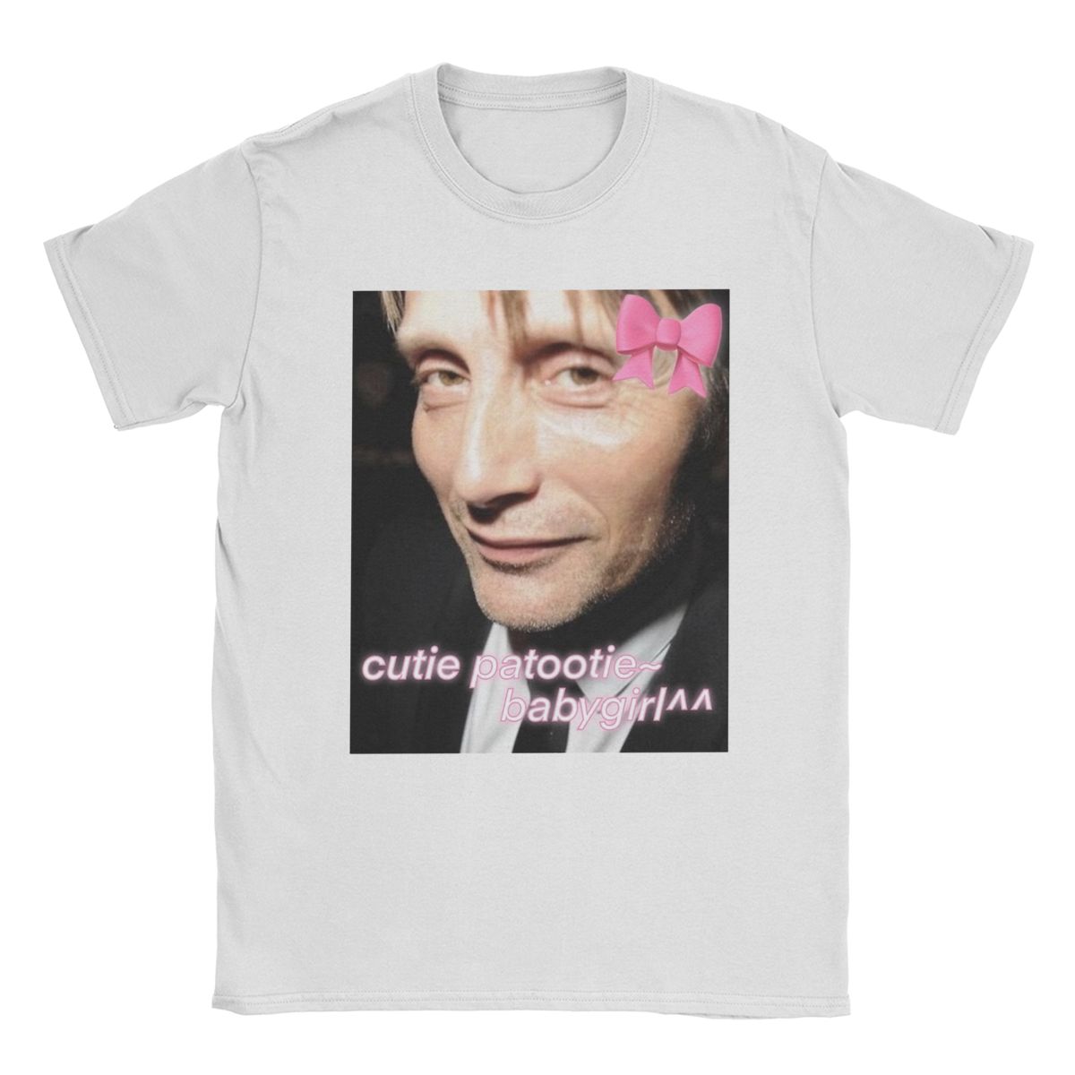 

I Love Mads Mikkelsen Pattern T-shirt Men and Women Fashion Casual Tee 100% Cotton Loose Large T-shirt Fun Humorous Emoji Pack 4XL