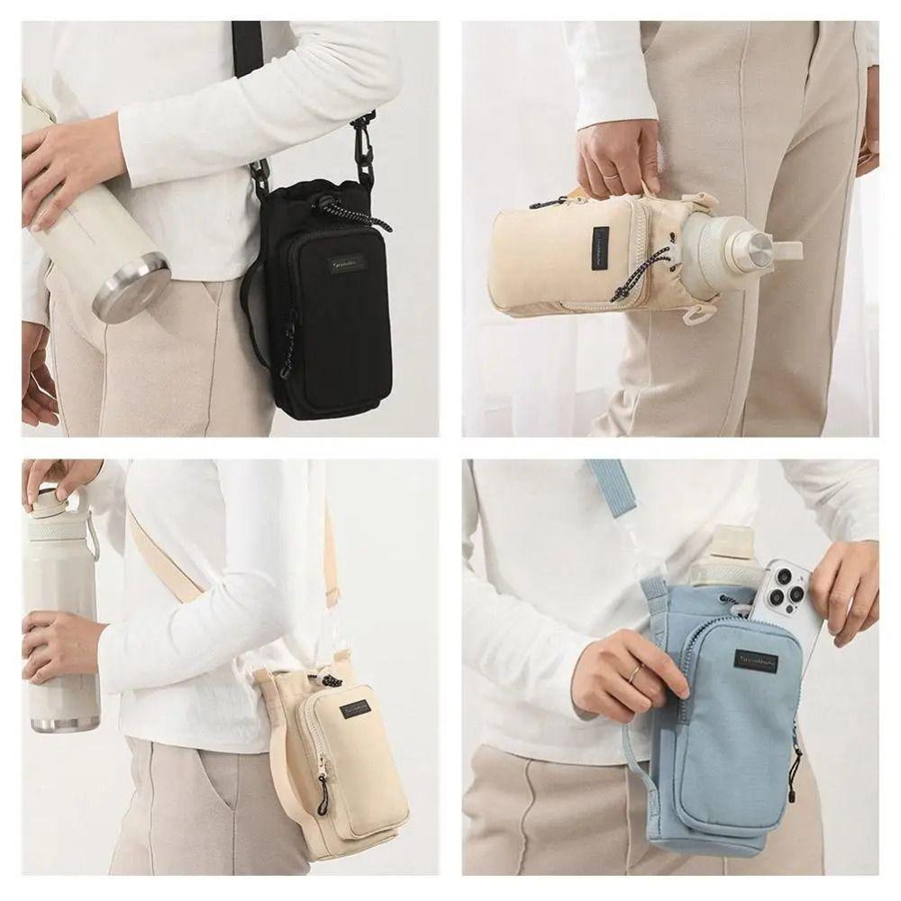 Verstellbarer Schultergurt Crossbody Wasserflaschentasche Universelle Abdeckung Wasserflaschenhalter Unisex