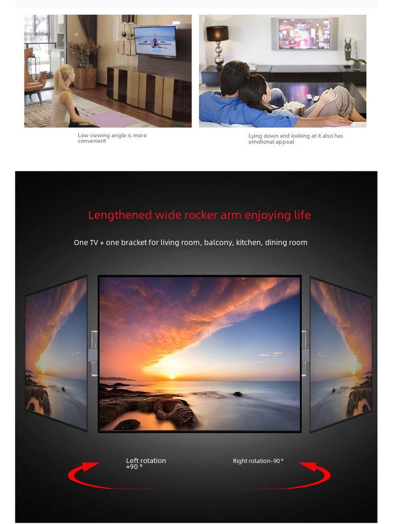 Verstellbarer, teleskopischer TV-Wandständer für 14-42-Zoll-Bildschirme, Modell 117B-2