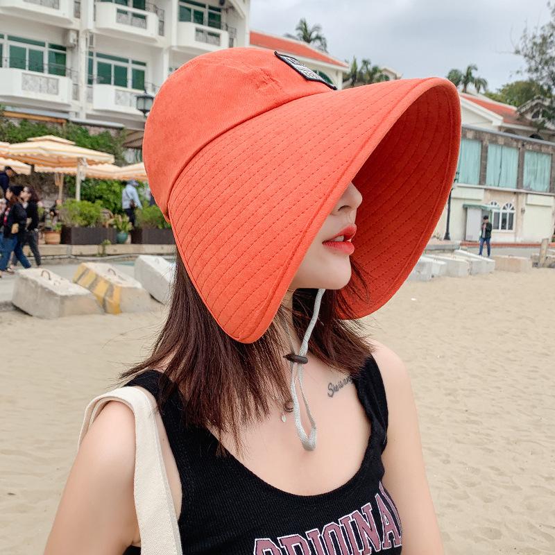 Spring/Summer Trendy Korean Style Women's Bucket Hat with Large Brim for Sun Protection
