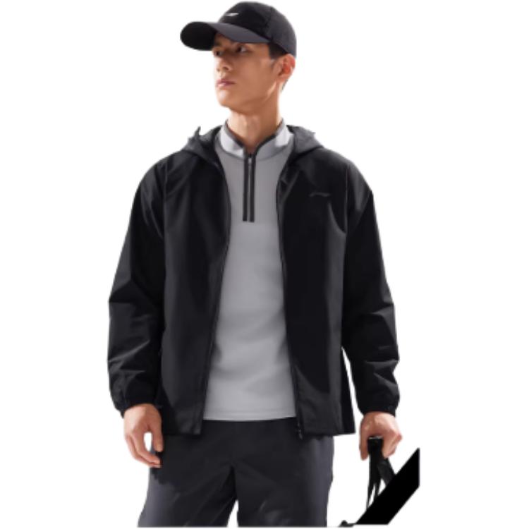 Li-Ning Windproof And Water-Resistant Hooded Windbreaker With Logo Men Outerwear AFDW079-3